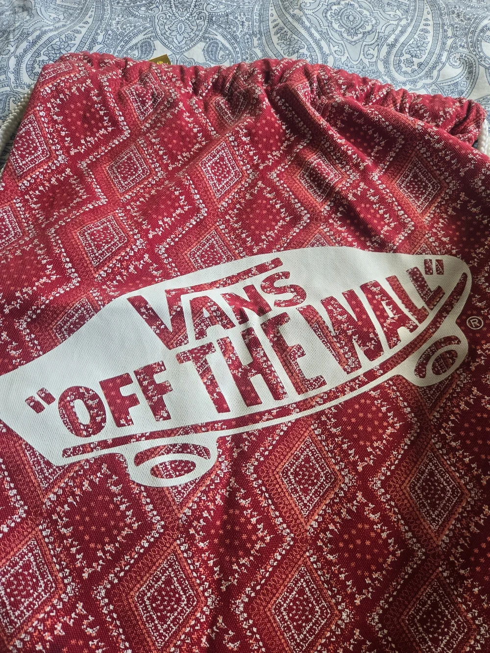Vans Cotton Off The Wall Skateboard  Knapsack Drawstring Backpack Bag
